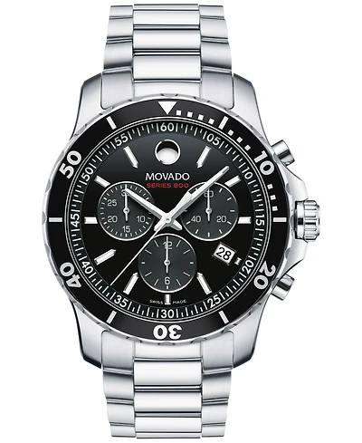Movado Men's Swiss Chronograph Series 800 Performance Steel Bracelet Diver Watch 42mm