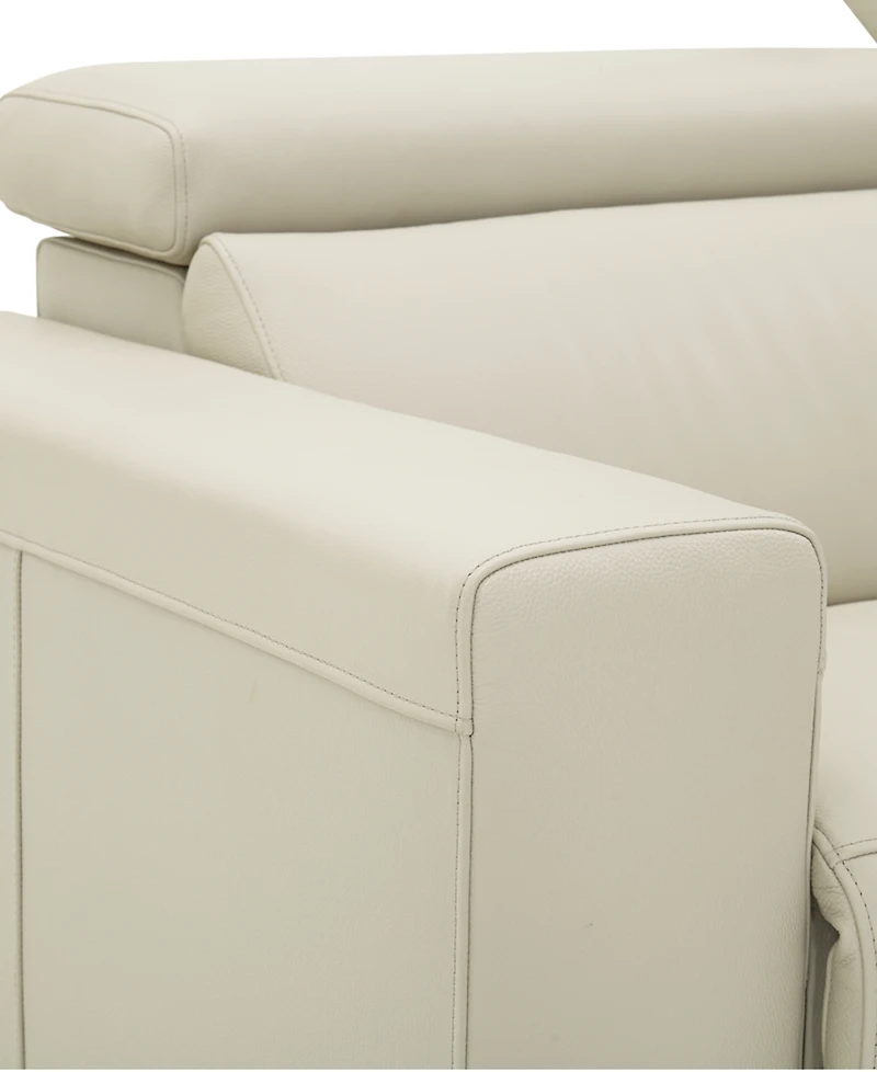 Nevio 6-pc Leather "L" Shaped Sectional Sofa with Power Recliners and Articulating Headrests