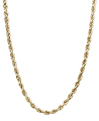 Lightweight 14k Gold Diamond-Cut Rope Chain 18" Necklace (2-1/2mm)