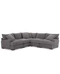 Closeout! Rhyder 5-Pc. Fabric Sectional Sofa with Armless Chair, Created for Macy's