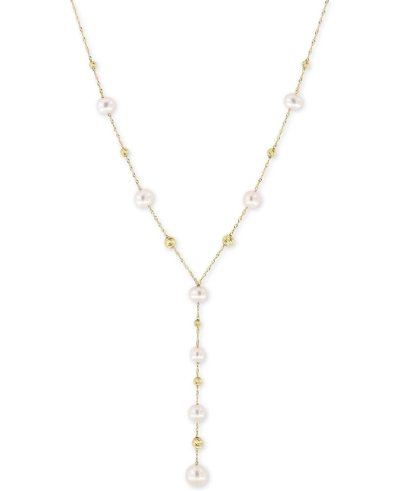 Effy Cultured Freshwater Pearl (5, 6, & 7mm) Lariat Necklace in 14k Gold