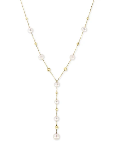 Effy Cultured Freshwater Pearl (5, 6, & 7mm) Lariat Necklace in 14k Gold