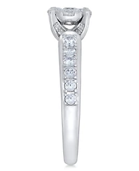 Diamond Cluster Engagement Ring (1 ct. t.w.) 14k White or Yellow Gold