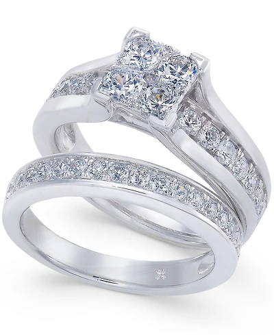 Diamond Cluster Bridal Set (1-1/2 ct. t.w.) 14k White Gold or Yellow
