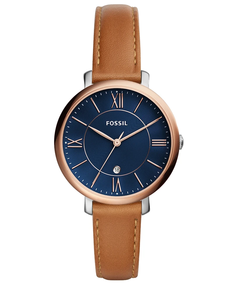 Fossil Women's Jacqueline Brown Leather Strap Watch 36mm