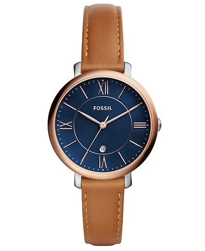 Fossil Women's Jacqueline Brown Leather Strap Watch 36mm