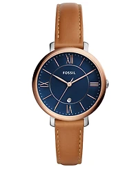 Fossil Women's Jacqueline Brown Leather Strap Watch 36mm