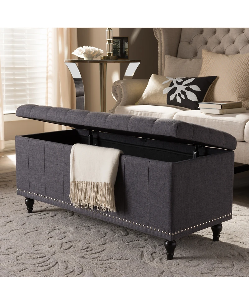 Kaylee Button-Tufted Storage Ottoman Bench