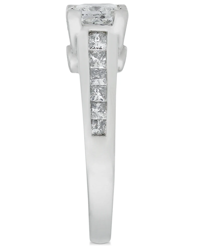 Diamond Princess Cut (1-1/2 ct. t.w.) Engagement Ring in 14k White Gold