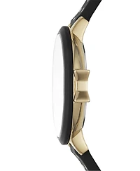 kate spade new york Women's Park Row Black Dot Silicone Strap Watch 34mm