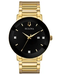 Bulova Men's Futuro Diamond Dress Diamond-Accent Gold-Tone Stainless Steel Bracelet Watch 42mm