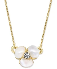 Kate Spade New York Gold-Tone Pave & Mother-of-Pearl Flower Pendant Necklace