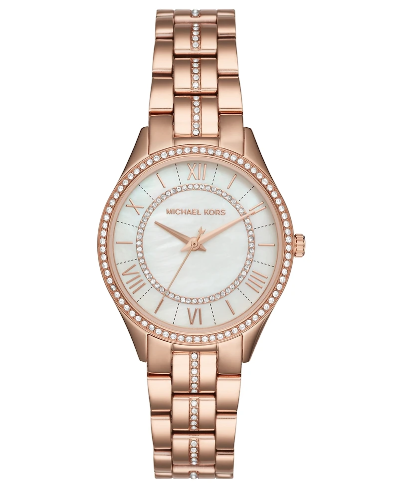 Michael Kors Women's Lauryn Rose Gold-Tone Stainless Steel Bracelet Watch 33mm
