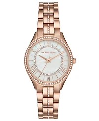 Michael Kors Women's Lauryn Rose Gold-Tone Stainless Steel Bracelet Watch 33mm