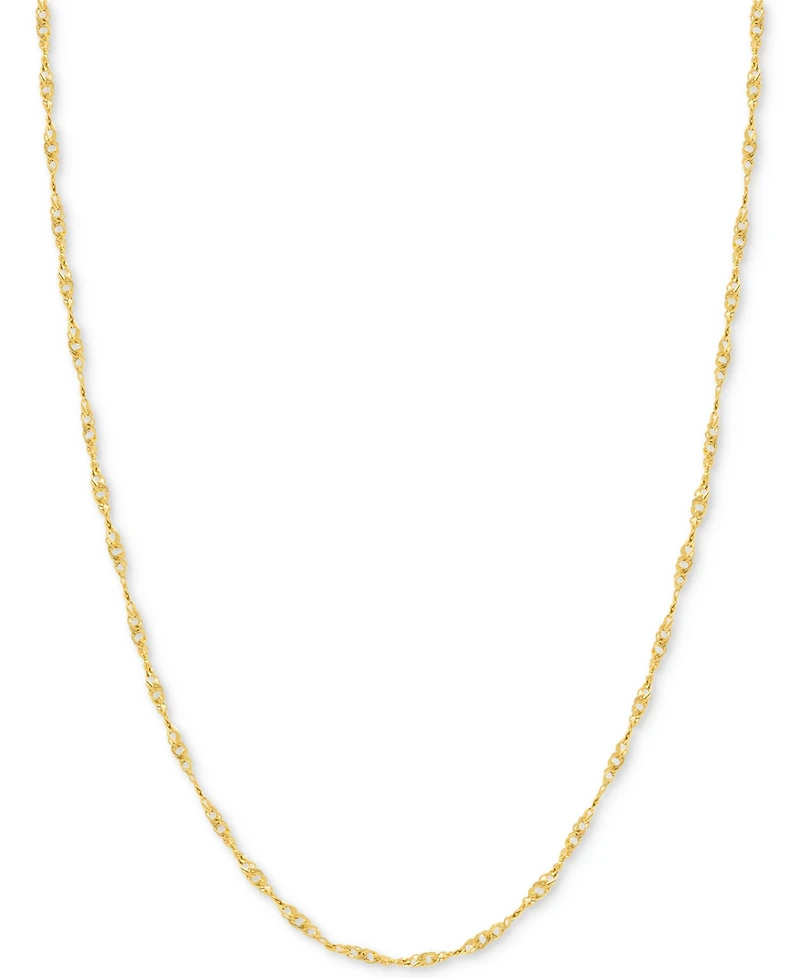 18" Singapore Chain Necklace (7/8mm) in 14k Gold