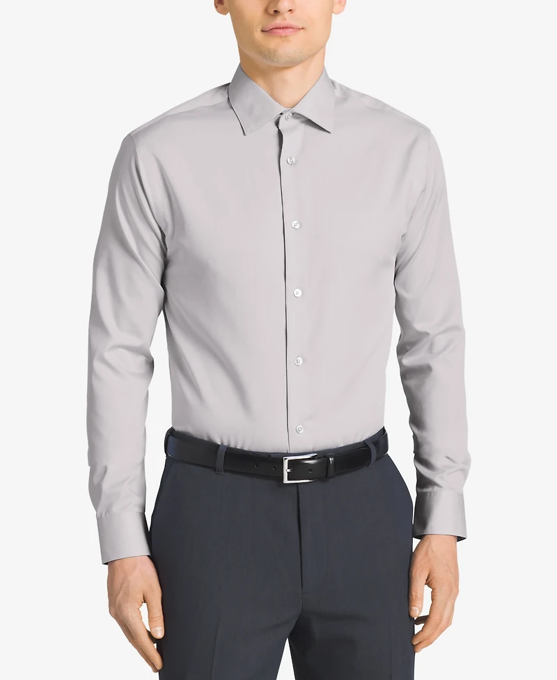 Calvin Klein Steel Men's Classic-Fit Non-Iron Performance Herringbone Dress Shirt