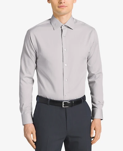 Calvin Klein Steel Men's Classic-Fit Non-Iron Performance Herringbone Dress Shirt