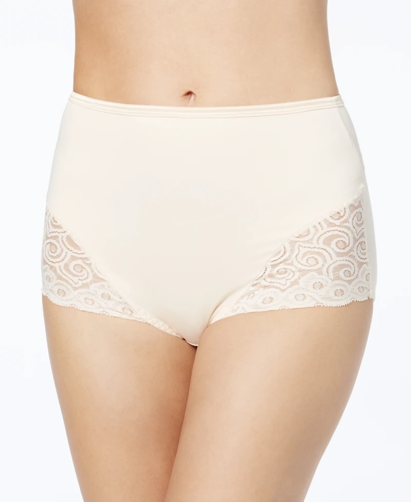 Bali Women's Firm Tummy-Control Lace Trim Microfiber Brief Underwear 2 Pack X054