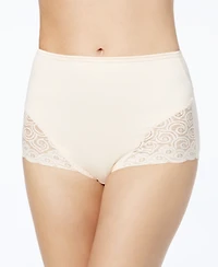 Bali Women's Firm Tummy-Control Lace Trim Microfiber Brief Underwear 2 Pack X054