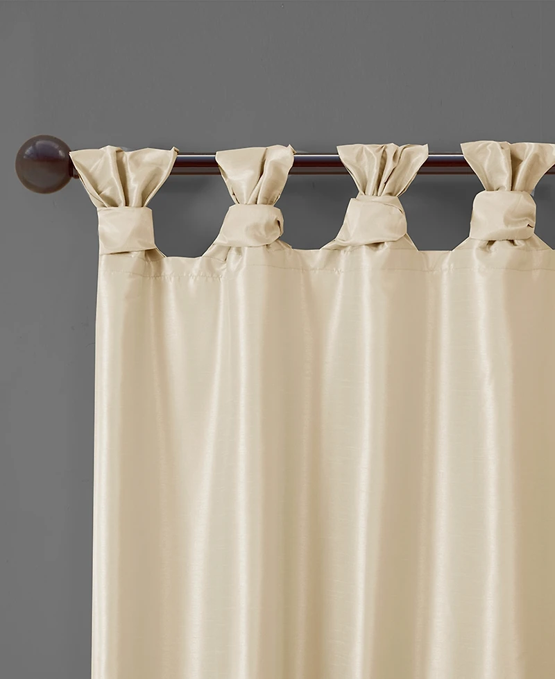 Madison Park Emilia Twist Tab Lined Window Curtain Panel, Single with Privacy Lining for Bedroom and Living Room, 108 inch length Curta