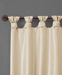 Madison Park Emilia Twist Tab Lined Window Curtain Panel, Single with Privacy Lining for Bedroom and Living Room, 108 inch length Curta