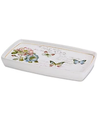 Avanti Butterfly Garden Ceramic Bathroom Tray