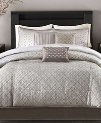 Madison Park Biloxi Jacquard Geometric 7 Pc. Comforter Sets