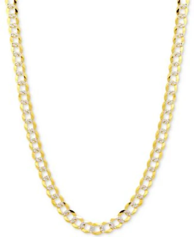 Italian Gold Two Tone Open Curb Link Chain Necklace Collection 3 5 8mm In 14k Gold White Gold