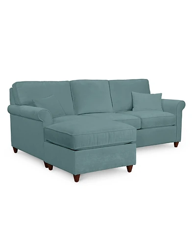 Lidia 82" Fabric 2-Pc. Reversible Chaise Sectional Sofa with Storage Ottoman - Custom Colors, Created for Macy's