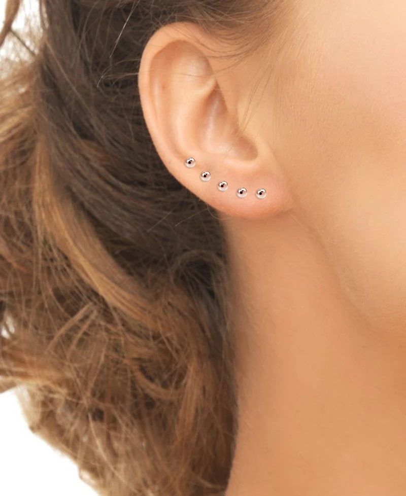 Giani Bernini 5-Pc. Set Small Ball Stud Earrings in Sterling Silver, Created for Macy's
