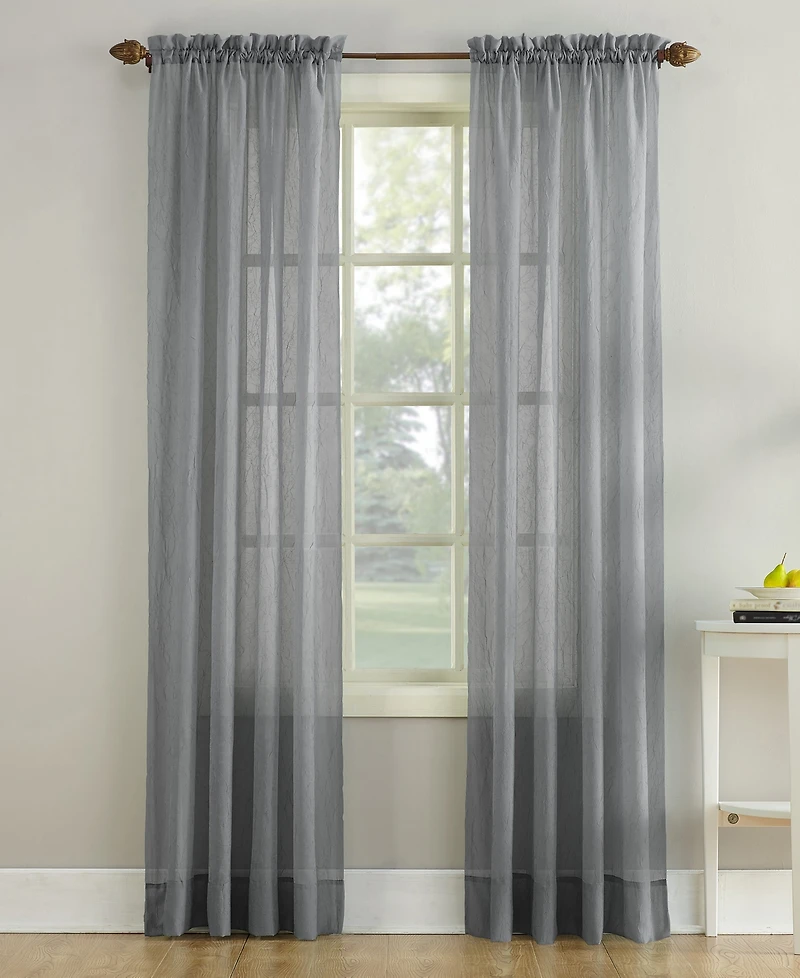 Crushed Sheer Voile Rod Pocket Curtain Panel