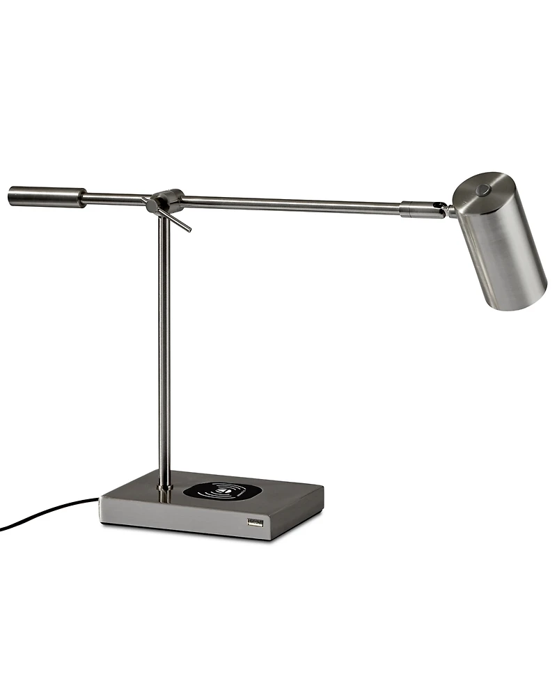 Adesso Collette Led Desk Lamp with Wireless Air Charger & Usb Port