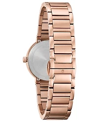 Bulova Women's Futuro Diamond-Accent Rose Gold-Tone Stainless Steel Bracelet Watch 30mm