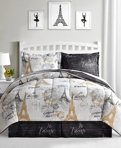 Fairfield Square Collection Paris Gold Reversible 8 Pc. Comforter Sets, Exclusively at Macy's