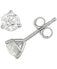 Diamond Three-Prong Stud Earrings (3/4 ct. t.w.) in 14k White Gold