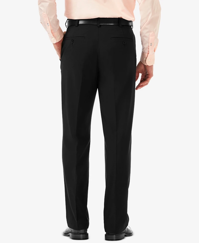 Haggar Men's Cool 18 Pro Classic-Fit Expandable Waist Pleated Stretch Dress Pants