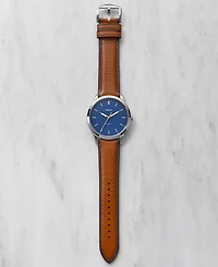 Fossil Men's The Minimalist Brown Leather Strap Watch 44mm