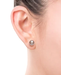 Belle de Mer Cultured Freshwater Pearl Stud 14k Yellow Gold Earrings (8mm)