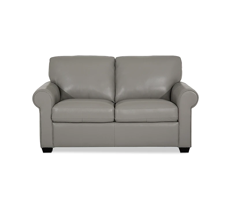 Orid 59" Leather Roll Arm Loveseat, Created for Macy's