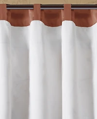 Serene Embroidered Room Darkening Curtain Panel for bedroom, Rob Pocket/Back Tab fit up to 1.25 inches rod Single Curtain Panel for Living Room, Width