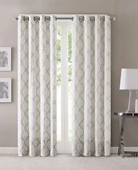 Madison Park Saratoga Fretwork Print Grommet Top Window Curtain Panel