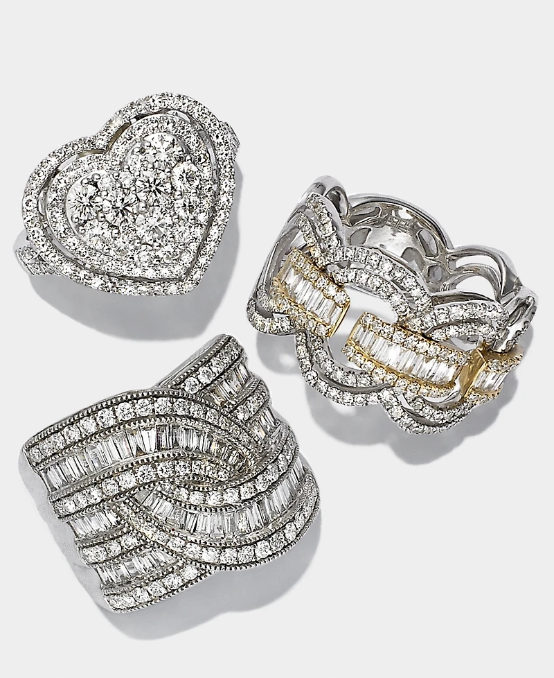 Effy Diamond Statement Ring (1-1/10 ct. t.w.) 14k White and Yellow Gold
