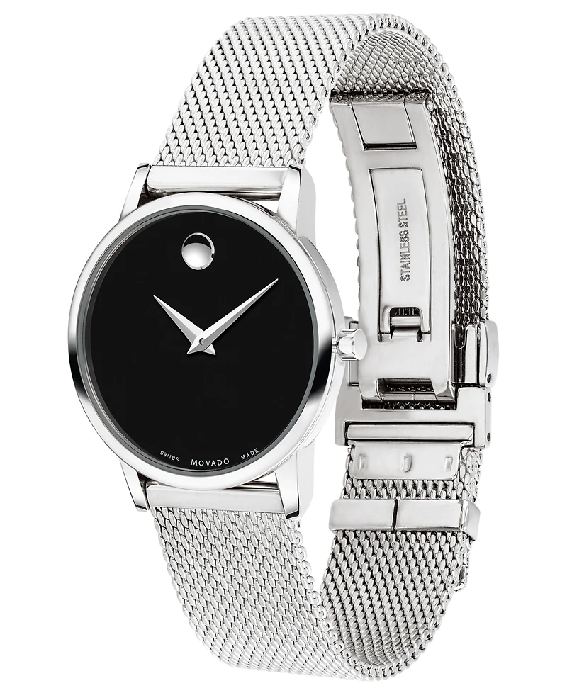 Movado Women's Swiss Museum Classic Stainless Steel Mesh Bracelet Watch 28mm