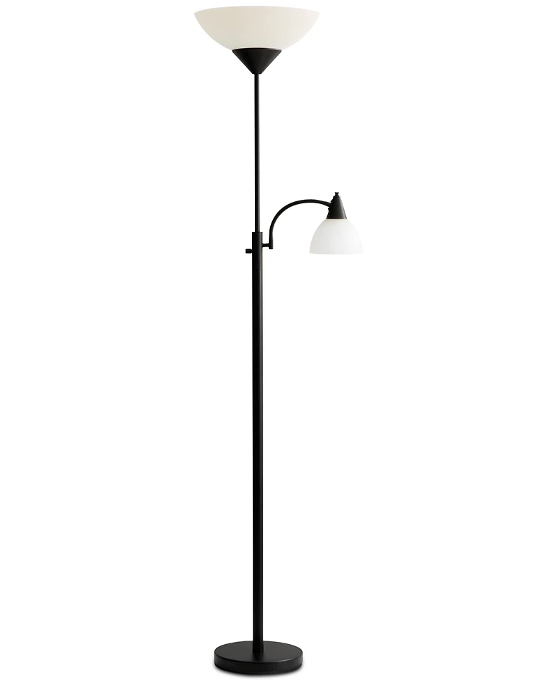Adesso Piedmont Black Torchiere Floor Lamp