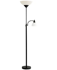 Adesso Piedmont Black Torchiere Floor Lamp