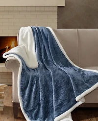 Madison Park Elma Embossed Plush Throw, 60" x 70"
