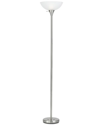 Cal Lighting 3-Way Metal Torchiere Lamp with Glass Shade