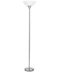 Cal Lighting 3-Way Metal Torchiere Lamp with Glass Shade