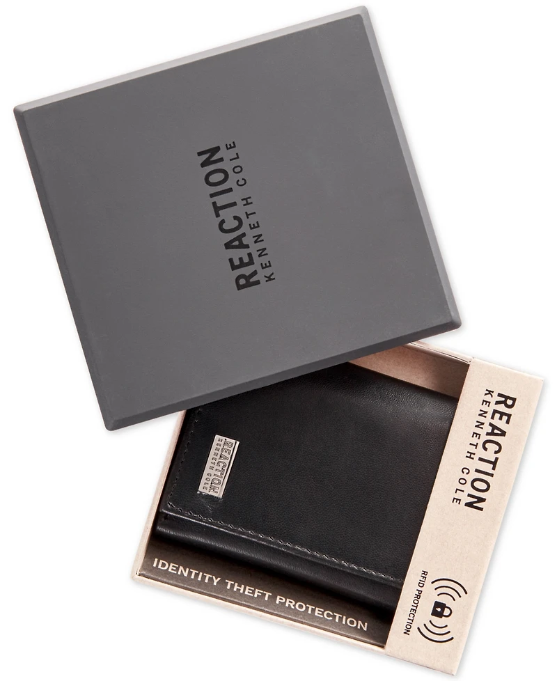 Kenneth Cole Reaction Men's Nappa Leather Extra-Capacity Tri-Fold Wallet