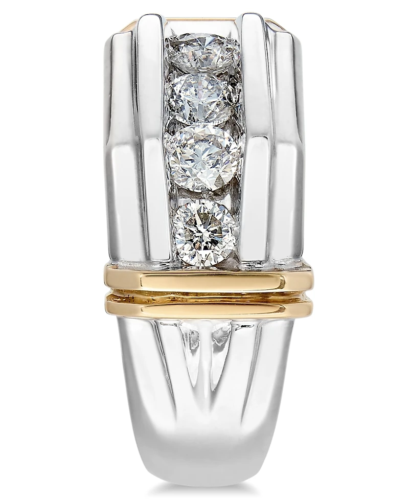 Men's Diamond (1 ct. t.w.) Ring 10k White and Yellow Gold